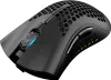 A black gaming mouse with a honeycomb design and RGB lighting. Produktbild-Vorschau