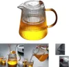 Teekanne gestreiftes Glas mit Griff hitzebeständiger 1000ml Produktbild-Vorschau 1