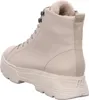 A rear view of a beige boot with a thick sole and fur lining. Produktbild-Vorschau