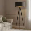Lindby Stehlampe Benik, Tripod, Textil, schwarz/gold, 153cm Produktbild-Vorschau 2