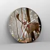 Wanduhr - Rund - Glasuhr - Kitz Hirsch Tier wild - 30x30cm Produktbild-Vorschau 4