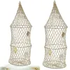 Two decorative fishing nets with shells hanging against a white background. Produktbild-Vorschau