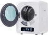 A white Merax mini-clothes dryer with its door open, showing the drum inside. The dryer has a digital LED display on the front. Produktbild-Vorschau