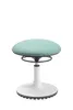 A mint green adjustable stool with a white base and black accents, isolated on a white background. Produktbild-Vorschau