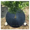 A circular black mulch mat is placed around the base of a small tree, with another mat visible in the background. Podgląd zdjęcia produktu