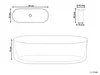 BELIANI Waschbecken Weiß Keramik Oval 49x31 cm Geriffelt Produktbild-Vorschau 3