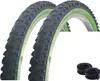 2 pneus de vélo maxxi4you HY-A109 noir/vert 54-507 (24 x Voir les images du produit 2