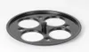 A black metal insert with four circular openings and a central post, placed on a white background. Voir les images du produit