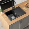 ANYCEE MAX Spülbecken Schwarz 65x45 cm, Granitspüle Schwarz Produktbild-Vorschau 3