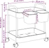 vidaXL Úložný vozík 2 police Transparent 37x28x43,5 cm Náhled obrázku produktu 7