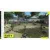 A backyard scene with a makeshift fighting ring in the center, surrounded by houses and trees. Produktbild-Vorschau