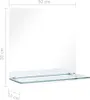 vidaXL Nástěnné zrcadlo s policí 30×30 cm Tvrzené sklo Náhled obrázku produktu 6