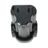 A close-up, top-down view of a black power tool battery pack. Produktbild-Vorschau