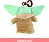 A plush toy of the character 'The Child' from Star Wars, also known as Baby Yoda, attached to a keychain. Produktbild-Vorschau