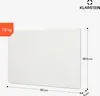 A white infrared heating panel is shown against a light gray background, with dimensions and weight indicated by text overlays. Podgląd zdjęcia produktu
