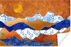 MuchoWow® Poster Delfter Blau - Gold - Muster 120x80 cm - Produktbild-Vorschau 1