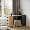 KOMTO Schreibtisch Anthrazit/Honig Eiche mit 3 Schubladen – Produktbild-Vorschau 3