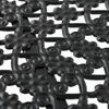 A close-up view of a black metal table with a decorative floral pattern. Produktbild-Vorschau