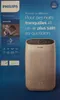 A Philips air purifier is shown on the right side of the image, with marketing text and an image of a sleeping child on the left side. Produktbild-Vorschau