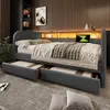 Lit rembourré moderne 140 x 190 cm avec éclairage LED et Voir les images du produit 8