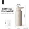 Trinkflasche Edelstahl 1L Thermoflasche Sport Gym Flasche isoliert beige Vinsun Produktbild-Vorschau