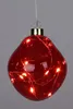Glas-Formkugel „Tropfen“ mit LED – 10 cm, Rot Produktbild-Vorschau 6