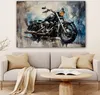 MuchoWow® - Leinwandbilder - Motorrad - Fahrrad - Blau - Produktbild-Vorschau 6