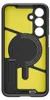 The back of a black and yellow phone case with a kickstand. Produktbild-Vorschau
