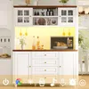 Szafka kuchenna typu highboard, biała, z oświetleniem LED Podgląd zdjęcia produktu 2