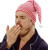 Berretto da notte bianco e rosso con pompon Anteprima dell’immagine prodotto 2