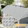 A house roof with a close-up inset showing a bubble wrap-like material with water droplets. Produktbild-Vorschau