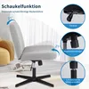 A light gray office chair with a black base is shown with close-up insets highlighting its features. Produktbild-Vorschau
