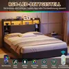 Lit 140x200 avec rangement, design moderne, éclairage LED, Voir les images du produit 5