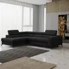 Ecksofa Schlafsofa AMADEO Stoff Anafi Schwarz Ottomane Produktbild-Vorschau 1