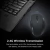 A wireless mouse is shown connected to a laptop via a USB dongle, with text overlay describing its features. Voir les images du produit