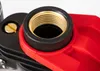 A close-up view of a threaded brass fitting with a black rubber seal, part of a red and black device. Podgląd zdjęcia produktu