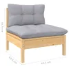 vidaXL 7-tlg. Garten-Lounge-Set mit Grauen Kissen Produktbild-Vorschau 8