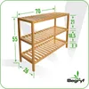 BEGRYF Schuhregal aus Bambus 3 Ebenen 70 cm Schuhablage Produktbild-Vorschau 3