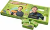 A product box for an advent calendar with science experiments, featuring images of a person and various scientific elements. Produktbild-Vorschau