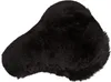 A black, fuzzy bicycle seat cover. Produktbild-Vorschau
