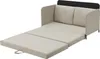 A beige sofa bed is shown in an unfolded state, with the sleeping surface extended. Produktbild-Vorschau