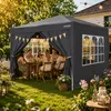 HAGO24 Pop Up Pavillon 3x3m Anthrazit Faltpavillon Produktbild-Vorschau 2