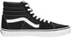 A studio shot of a single black Vans Sk8-Hi sneaker. Voir les images du produit