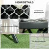 A collage of close-up images showcasing the details of an outdoor table, including its glass top, frame, and leg. Anteprima dell’immagine prodotto