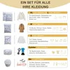 A collage showing different sizes of laundry bags and examples of clothing that can be washed in them. Produktbild-Vorschau