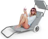 Chaise longue à roulettes avec toit Chaise longue pliante Voir les images du produit 23