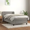 vidaXL Lit boxspring avec matelas gris clair 100x200 cm Voir les images du produit 2