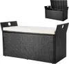 Ławka ogrodowa PE Rattan 90 Gal Deck Box Wodoodporne Podgląd zdjęcia produktu 1