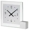AMS 102 Quarz-Tischuhr, Holzsockel, Aluminium, Mineralglas Produktbild-Vorschau 1