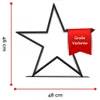 A black star-shaped decoration with dimensions indicated. Produktbild-Vorschau